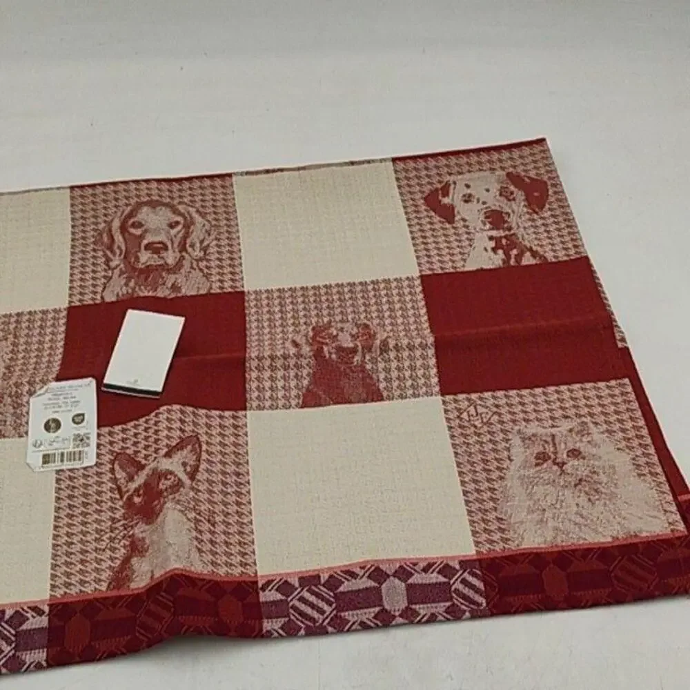 Le Jacquard Français Truffes Cotton Tea Towel Dogs Cats Patchwork 31x24